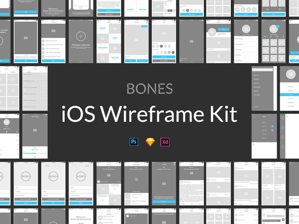 Bones IOS Wireframe Kit