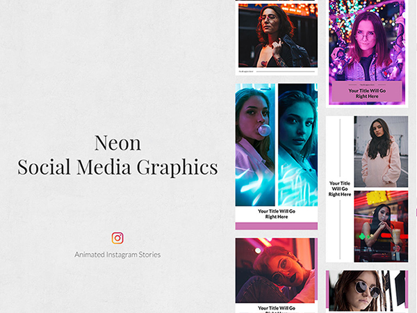 neon Animated Instagram Stories