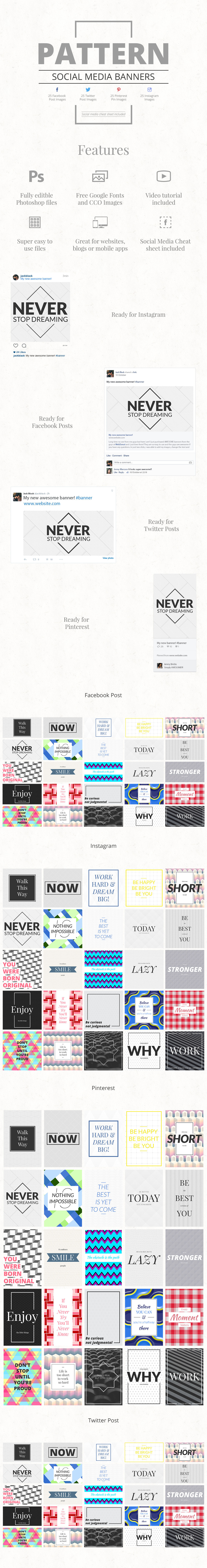 Pattern Social Media Banners